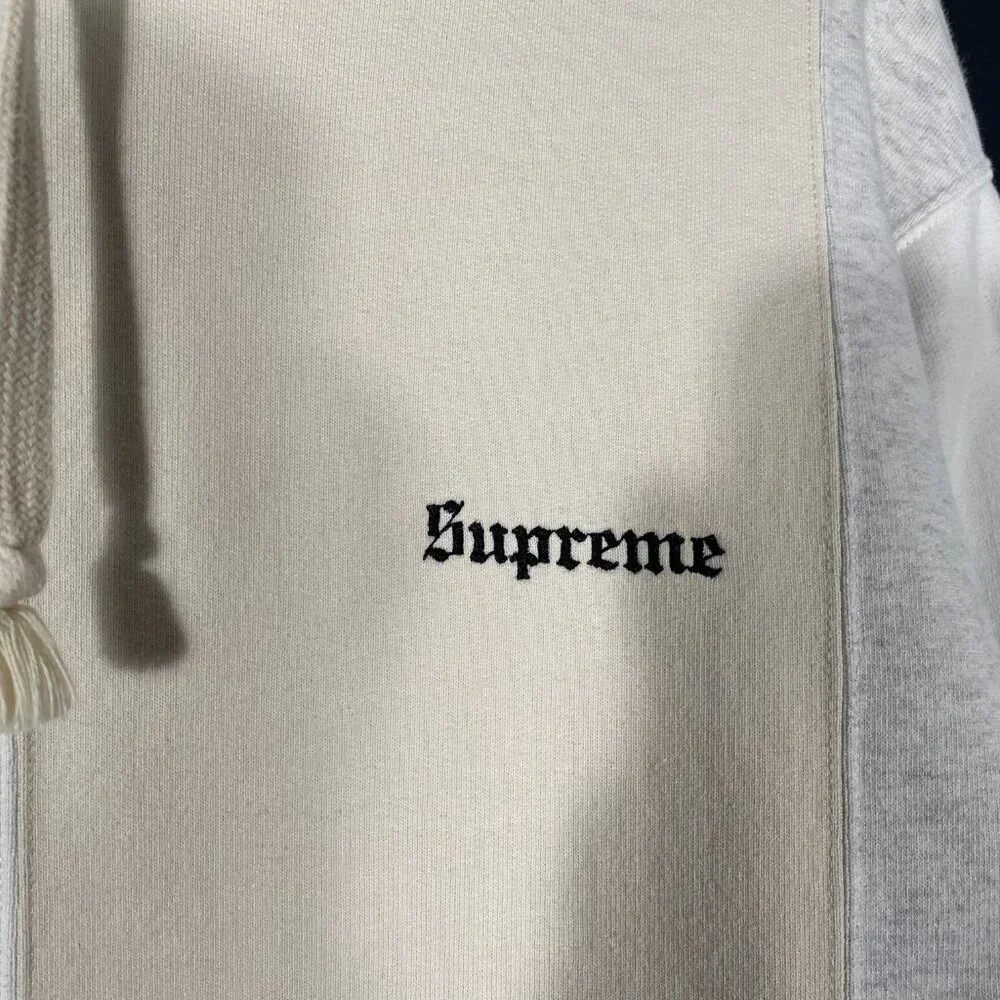 Supreme FW18 Tricolor Old English Hoodie Ash Gray mens size Large - Picture 5 of 12